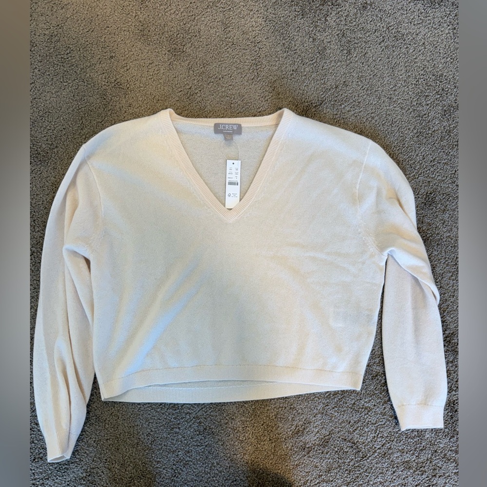 J crew cropped cashmere sweater